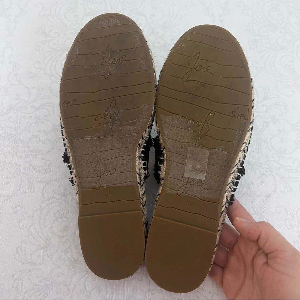 JOIE CAIN FLAT ESPADRILLE SLIP ON SANDALS SIZE 39